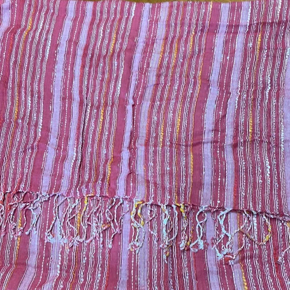 Route 66 Pink, yellow & silver stripes scarf